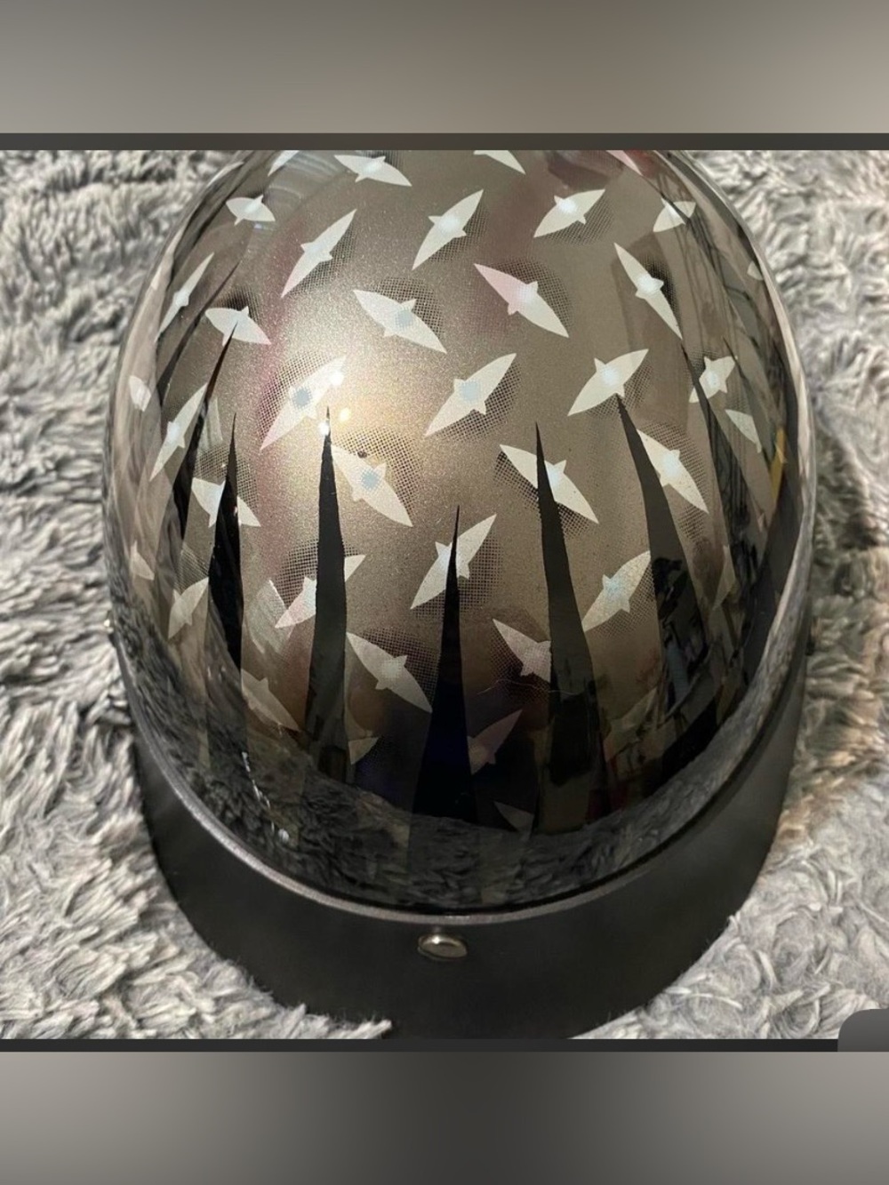 HCI Shorty Motorcycle Helmet Cruiser XS - 21" 53-54 CM Diamond Plate Biker NWOT